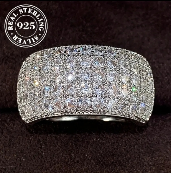 Sterling Silver Pave Ring - Picture 2 of 8